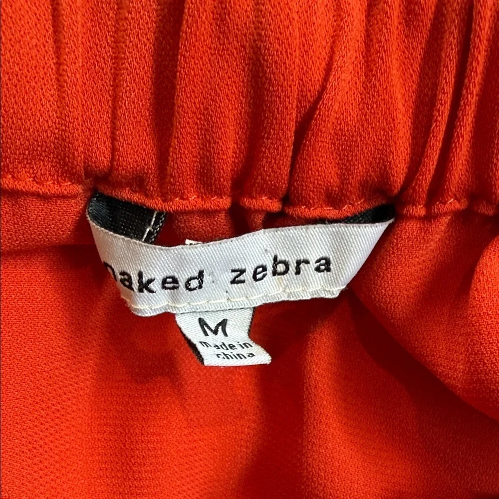 Naked Zebra Bright Orange Off-Shoulder Blouse